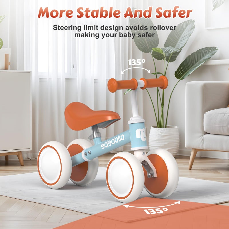 allobebe Baby Balance Bike, Toddler Bikes Bicycle for 12-36 Months for 1 Year Old Girl and boy to Scoot Around with Adjustable Seat Smooth Silent 3 Wheels, Shining Yellow - Image 3